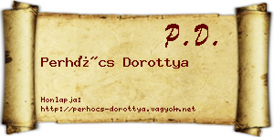 Perhócs Dorottya névjegykártya